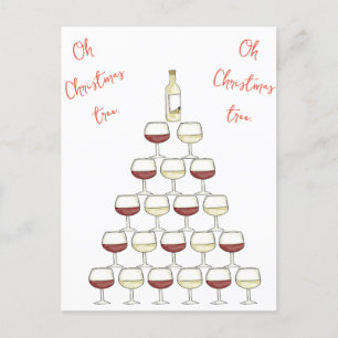 Weihnachtspostkarte für Weintrinker Postkarte