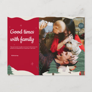 Weihnachtspostkarte mit Kind und Hund Feiertagspostkarte