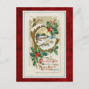 Weihnachtspostkarte mit Vintage-Glocken Feiertagspostkarte