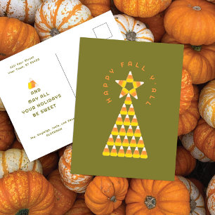 Weihnachtspostkarte Olive – Candy Corn Baum Postkarte