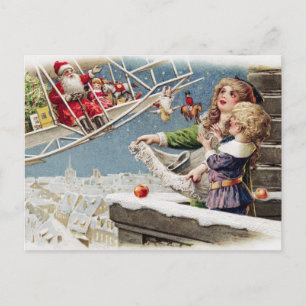 Weihnachtspostkarte Santa Claus Kinder Weihnachten