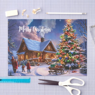 Weihnachtspostkarte Seidenpapier