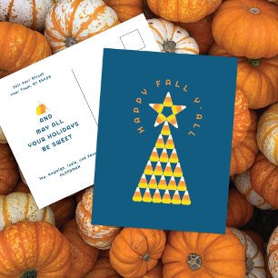 Weihnachtspostkarte Teal – Candy Corn Baum Postkarte