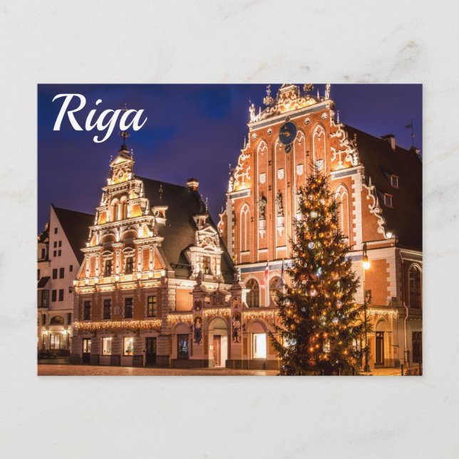Weihnachtspostkarte von Riga Postkarte (Vorderseite)