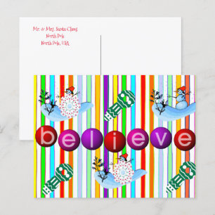 Weihnachtspostkarten glauben Snowman Postkarte