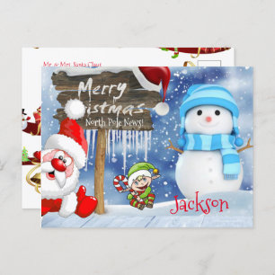 Weihnachtspostkarten Nordpol Postkarte