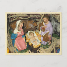 Weihnachtspostkarten Vintage Geburtsszene Krippens