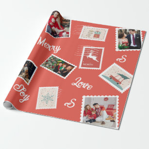 Weihnachtspoststempel mit individuellem Namen und Geschenkpapier