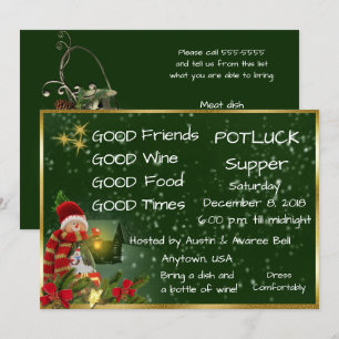 Weihnachtspotluck-Abendessen Party Einladung
