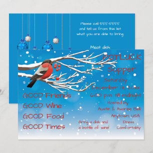 Weihnachtspotluck-Abendparty Einladung
