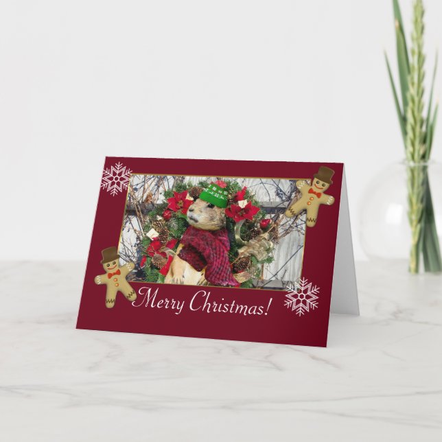 WeihnachtsPräriehund Feiertagskarte (Vorderseite)