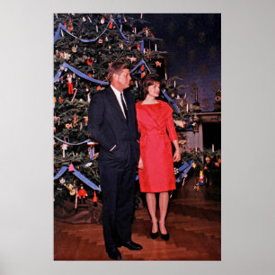 Weihnachtspräsidentin John & Jacqueline Kennedy Poster