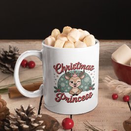 Weihnachtsprinzessin | Süßes, Mädchenhaftes Rentie Kaffeetasse