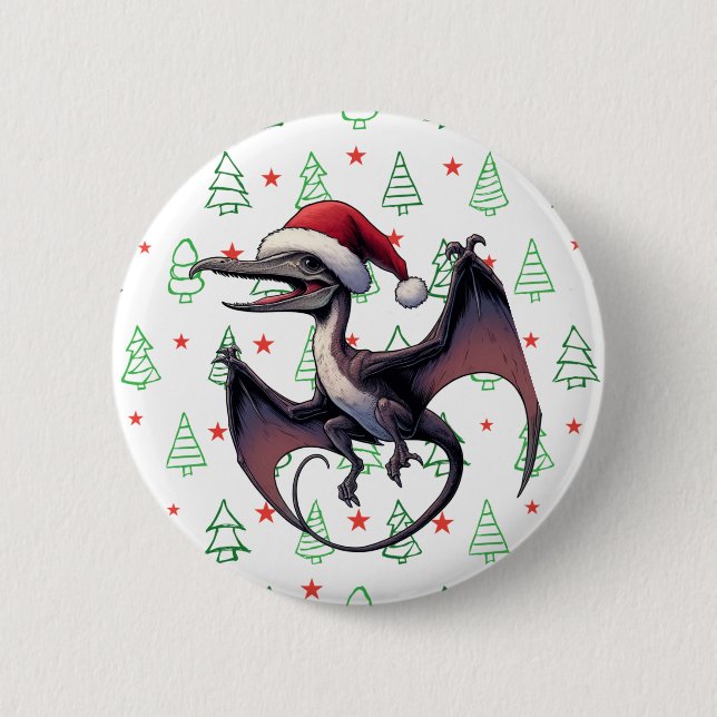Weihnachtspterodaktylus Button (Vorderseite)