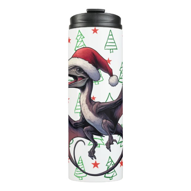 Weihnachtspterodaktylus Thermosbecher (Vorderseite)