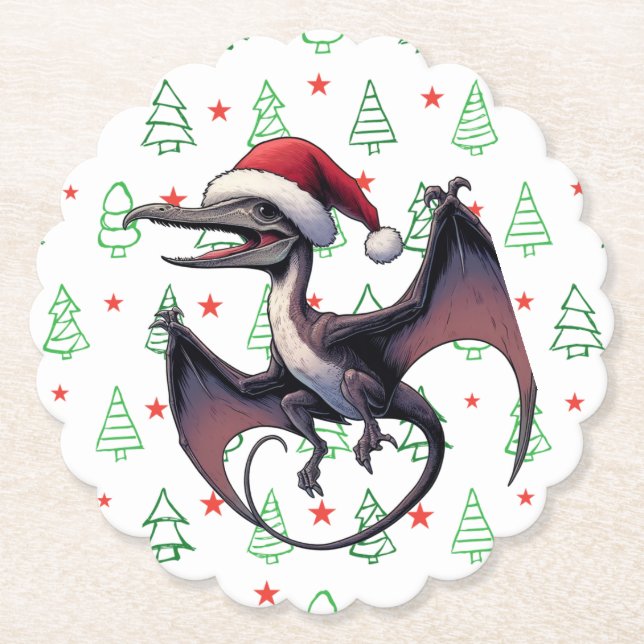 Weihnachtspterodaktylus Untersetzer (Vorderseite)