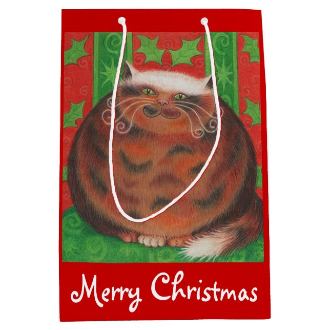 Weihnachtspud Frohe Weihnachtsgeschenk Tasche rot Mittlere Geschenktüte (Vorderseite)