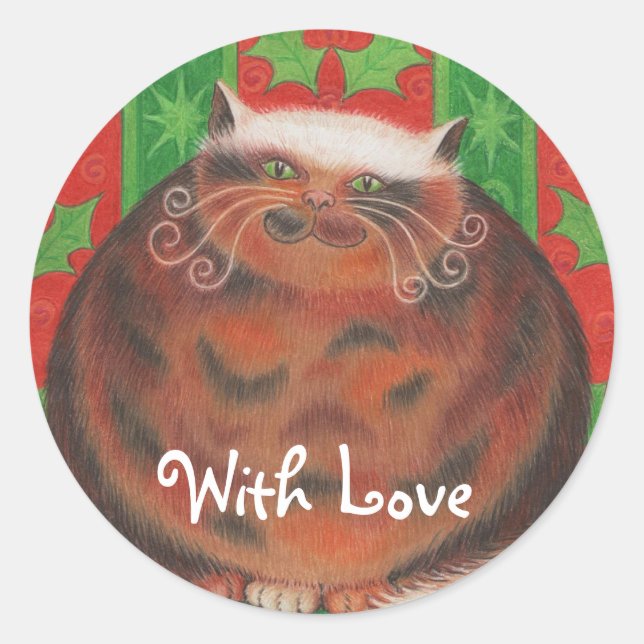 Weihnachtspud 'Mit Liebe' runder Aufkleber! Aufkleber (Vorderseite)