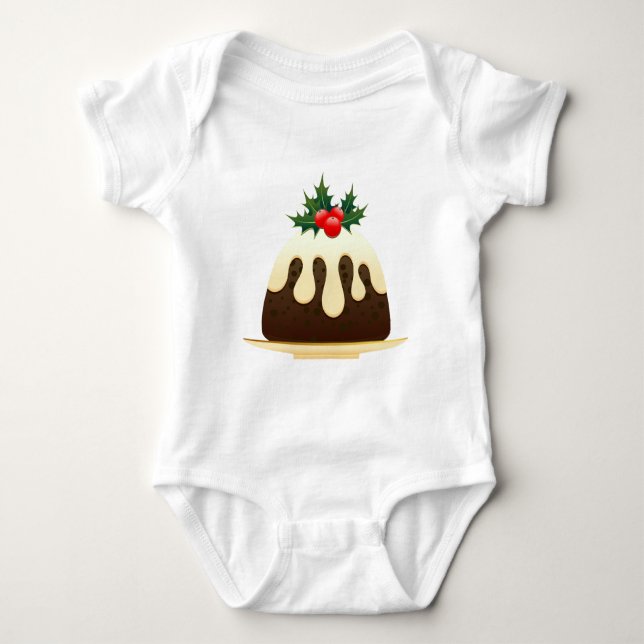 Weihnachtspudding Baby Strampler (Vorderseite)