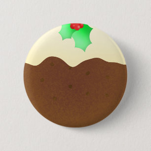 Weihnachtspudding - Button-Abzeichen Button