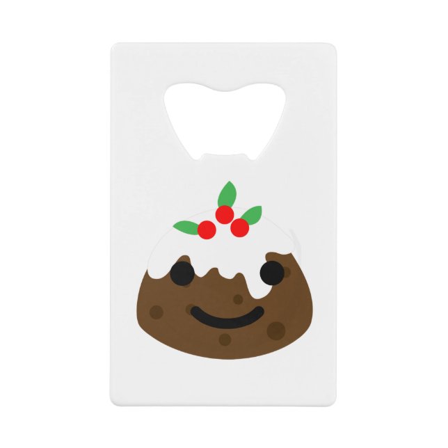 Weihnachtspudding Emoji Geldbeutel Flaschenöffner (Vorderseite)