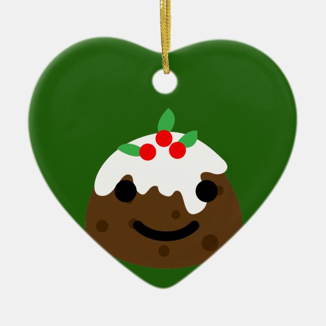 Weihnachtspudding Emoji Keramik Ornament (Vorne)