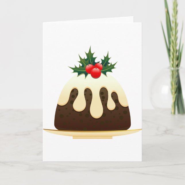 Weihnachtspudding Feiertagskarte (Vorderseite)