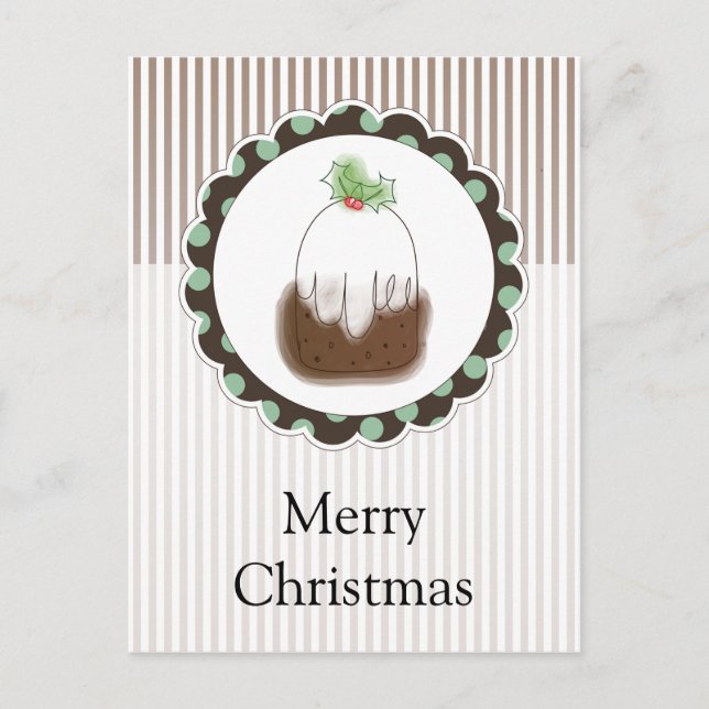 Weihnachtspudding Feiertagspostkarte (Vorderseite)