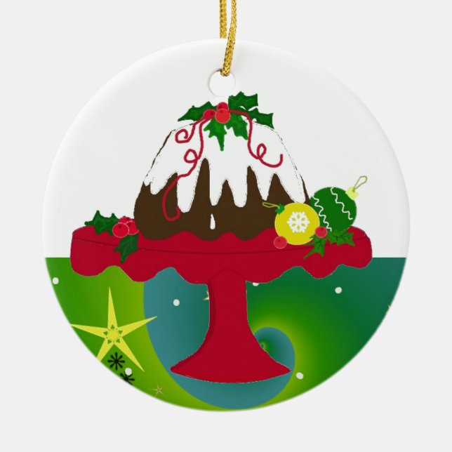 Weihnachtspudding Keramikornament (Vorne)