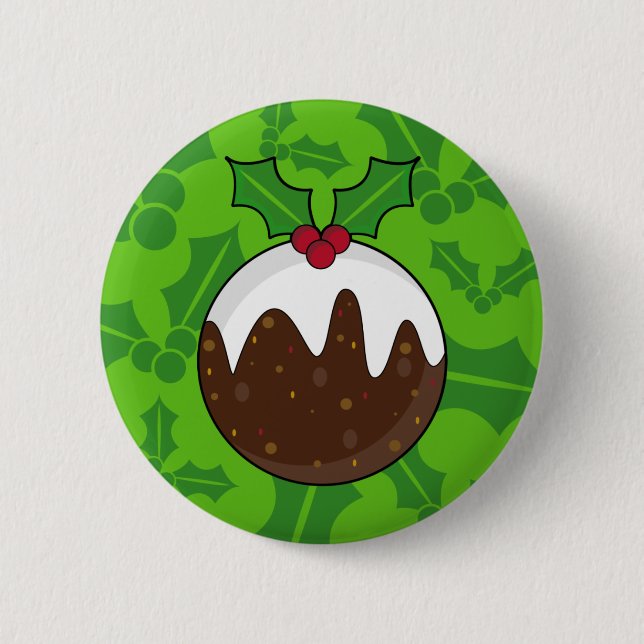 Weihnachtspudding-Knopf-Abzeichen Button (Vorderseite)