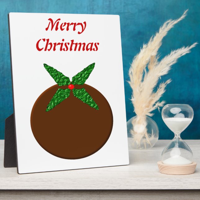 Weihnachtspudding Maßgeschneiderte Plaque Fotoplatte (Seite)