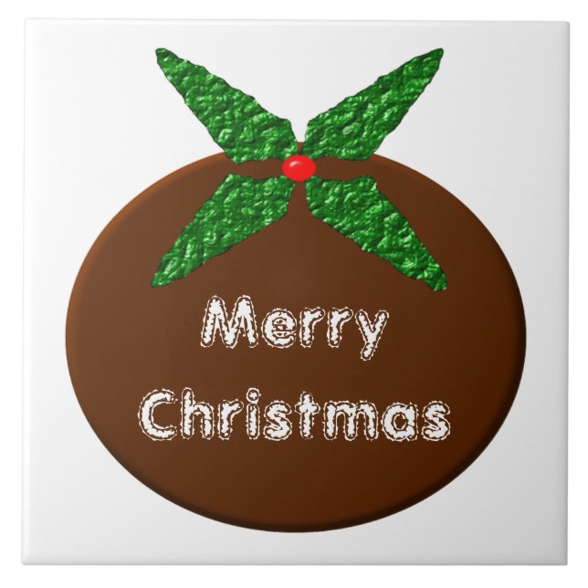 Weihnachtspudding Maßgeschneiderte Tile Fliese (Vorderseite)