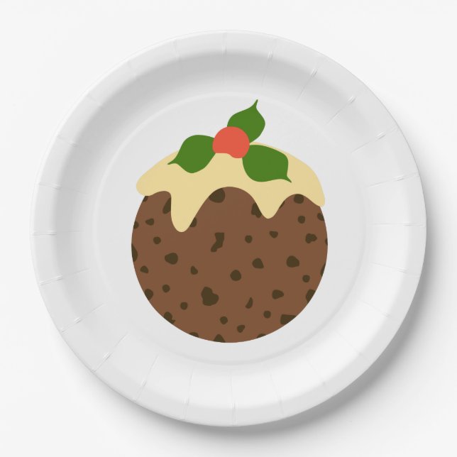 Weihnachtspudding Pappteller (Vorderseite)