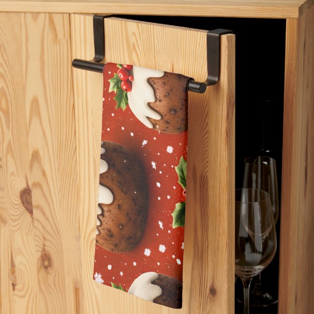 Weihnachtspudding-Urlaub Geschirrtuch (Drittel gefaltet)