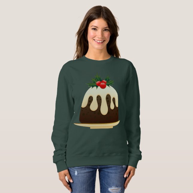 Weihnachtspuddings Frauen Sweatshirt (Vorne ganz)