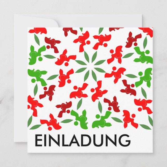 Weihnachtspudel Feiertagskarte (Vorderseite)