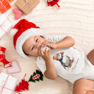 Weihnachtspuffin, anpassbar baby strampler