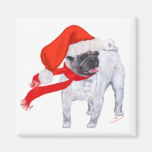 Weihnachtspug Magnet (Vorne)
