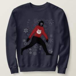 Weihnachtspulli mit bigfoot und santa; unisex sweatshirt