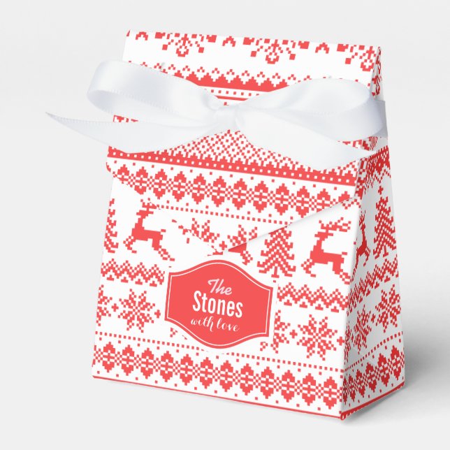 Weihnachtspulli, Rotlichtisenmuster Geschenkschachtel (Vorderseite)