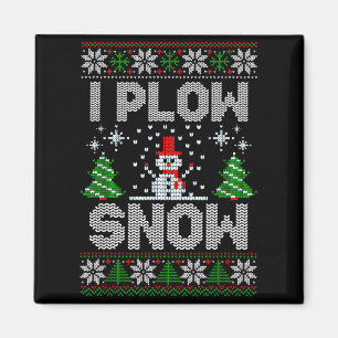 Weihnachtspullover Ich pflüge Schnee passende Paar Magnet