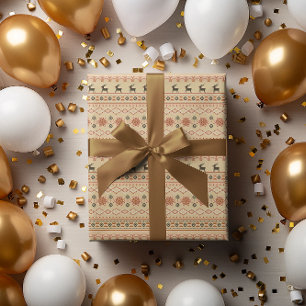 Weihnachtspullover-Rentier-Muster Geschenkpapier