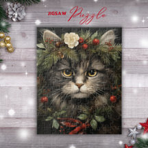 Weihnachtspuzzle für Katzen Liebhaber