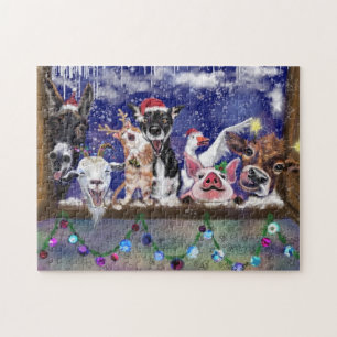Weihnachtspuzzle Geschenk Happy Farm Animal Party Puzzle