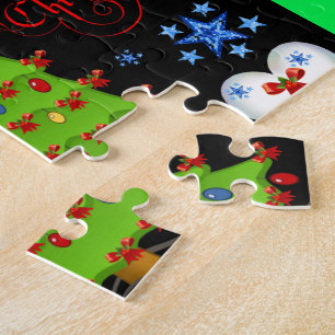 Weihnachtspuzzle-Geschenkboxen für Kinderschwarz Puzzle