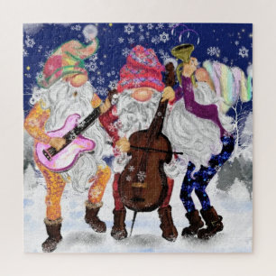 Weihnachtspuzzle mit Happy Gnomes Music Band Puzzle