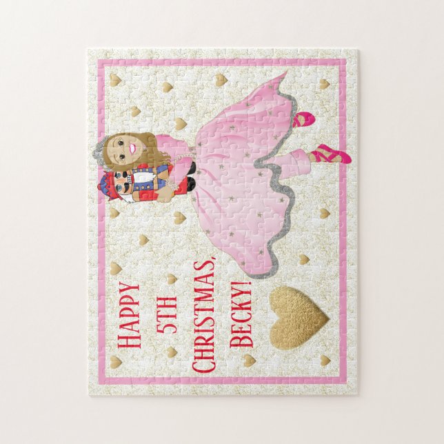 Weihnachtspuzzle Pink Nutcracker Lt Brwn Haar Puzzle (Vertikal)