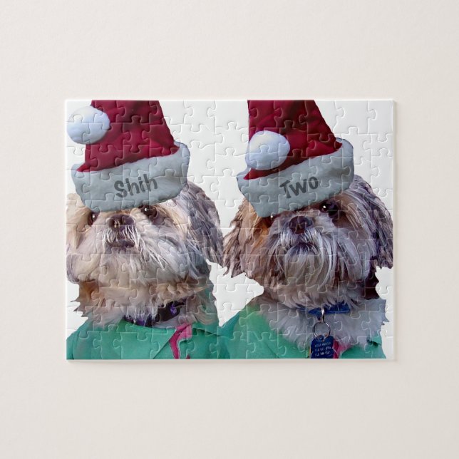 Weihnachtspuzzlespiel Shih Tzu - Shih zwei Puzzle (Horizontal)