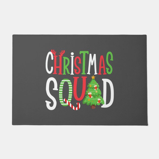 Weihnachtsquadd Funny Xmas Tree Family Matching Fußmatte (Vorderseite)