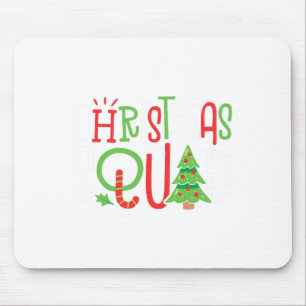 Weihnachtsquadrat Funny Xmas Tree Family Matching Mousepad